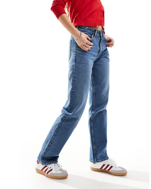 Rider - jean droit classique à délavage moyen Lee Jeans en coloris Blue