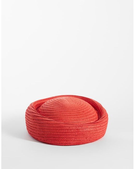 ASOS Pillbox Hoed Van Stro in het Red