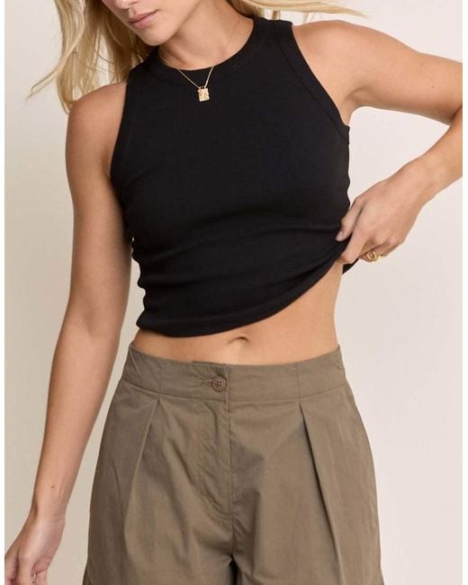 Nobody's Child Brown Cropped Racer Vest