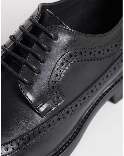 ASOS Black Lace Up Brogue Shoes for men