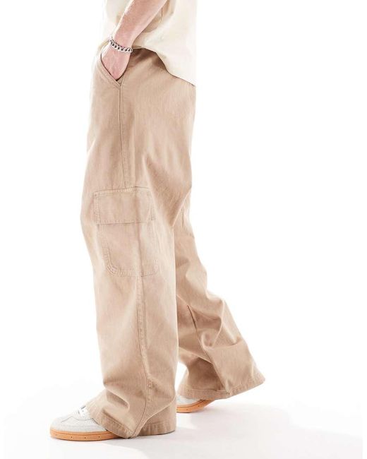 ASOS Natural Super baggy Pull On Cargo for men