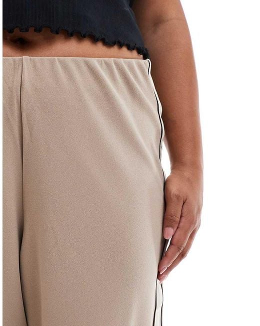 Vero Moda Losse Broek Met Elastische Taille En Zijstreep in het Natural