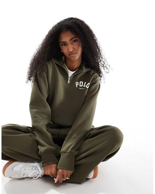 Polo Ralph Lauren Green Co-ord Half Zip Sweatshirt