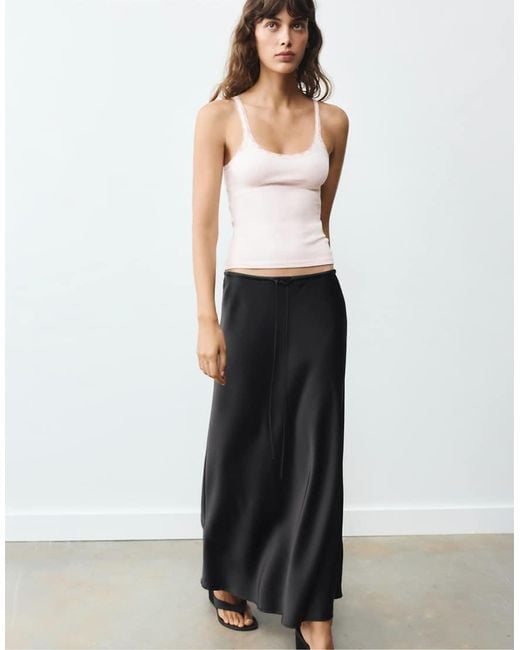 Pull&Bear White Lace-trim Tank Top