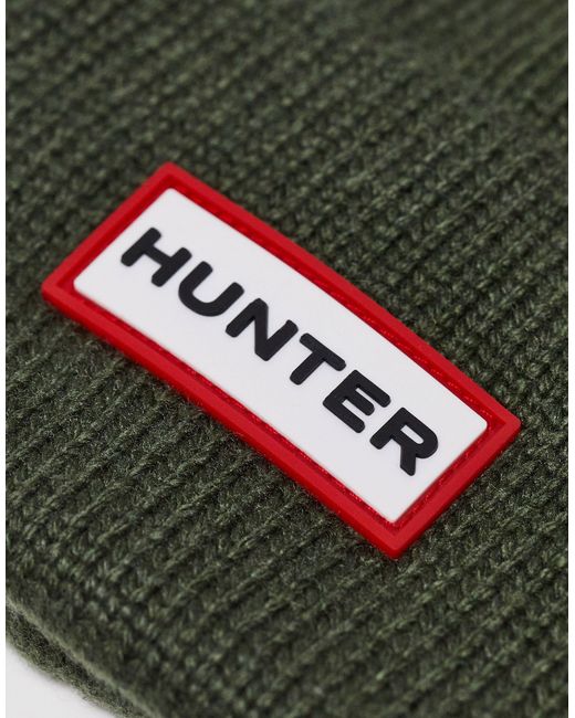 Gorro con etiqueta Hunter de color Green