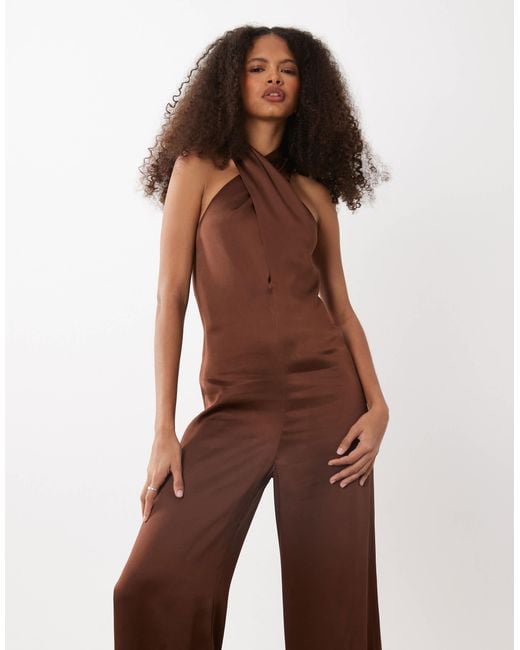 Mango Brown Capsule Halterneck Jumpsuit