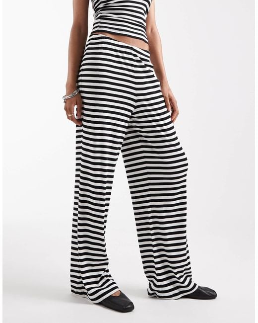 Vero Moda White Ribbed Jersey Pants