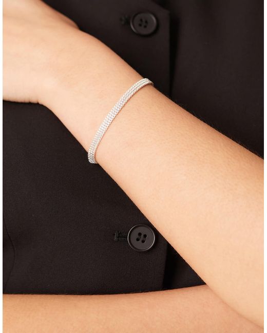 Bracelet à maillons plats en argent massif Orelia en coloris Black