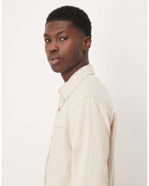 Camisa Corta De Manga Larga Con Bolsillo De Franela De -Blanco Abercrombie & Fitch de hombre de color Natural