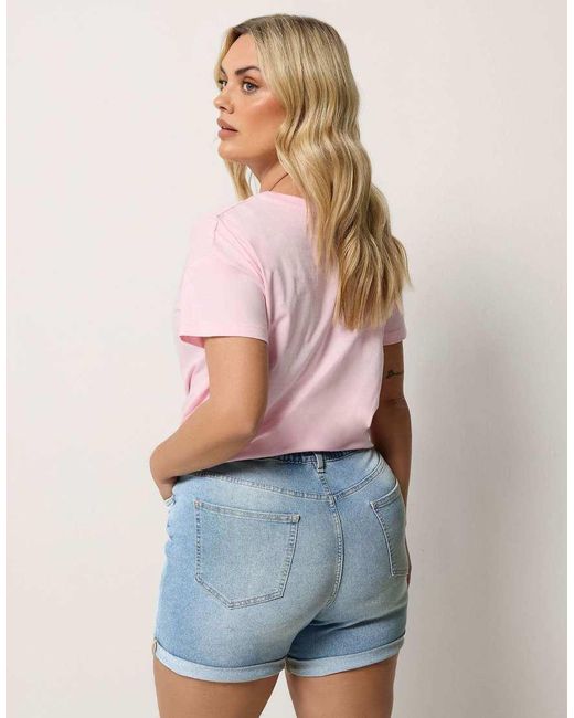 Yours Clothing Blue Denim Boyfriend Shorts