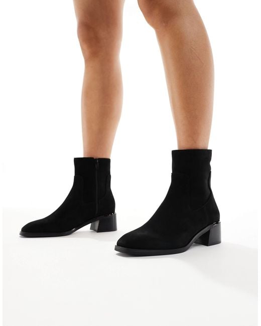 ALDO Black Meraendar Block Heel Ankle Boots With Metal Detail