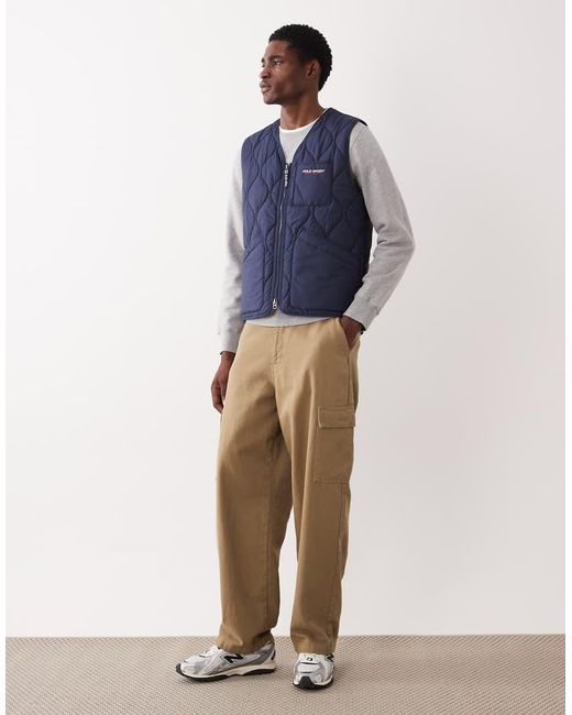Polo Ralph Lauren Blue Logo Icon Insulated Zip Up Gilet for men