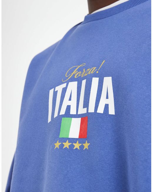Sweat ras ASOS pour homme en coloris Blue
