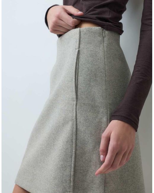 Vero Moda Gray High Waisted Structured Mini Skirt