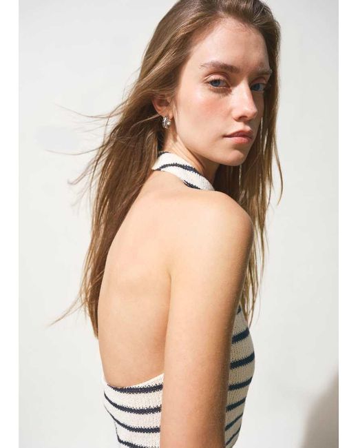 Mango White Teen Knitted Halterneck Top Co-ord