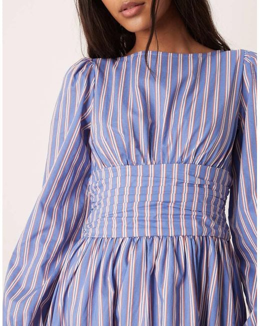 Glamorous Purple Cinched Waist Balloon Sleeve Maxi Dress