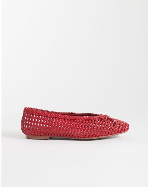 River Island Red Woven Ballet Shoes