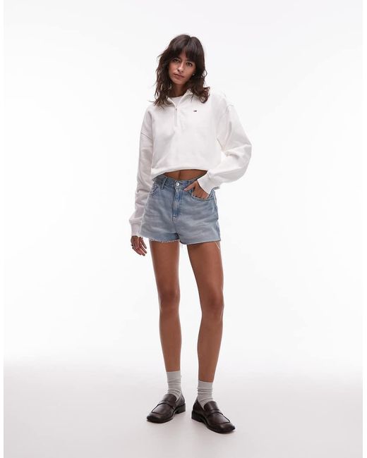 Tommy Hilfiger White Denim Hot Pants With Star Detail