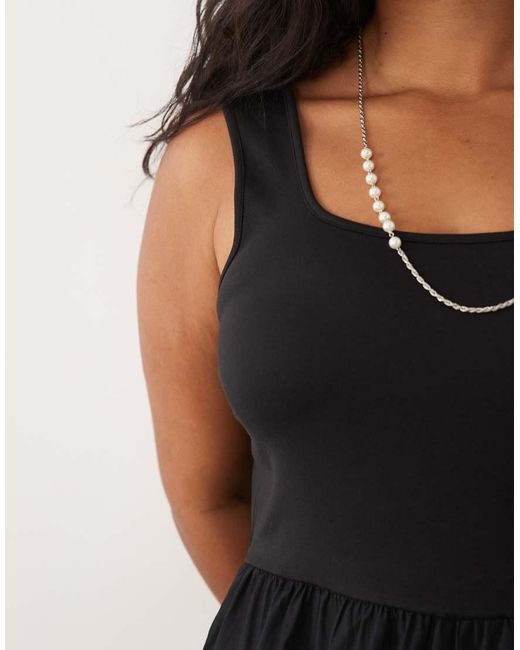 Nobody's Child Black Cotton Rich Strappy Square Neck Wide Leg Jumpsuit