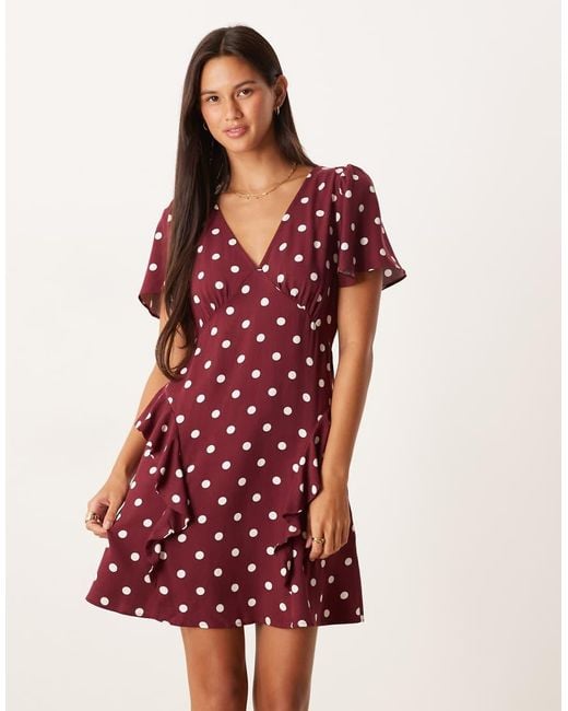 Nobody's Child Red Lyndsey Ruffle Detail Mini Dress