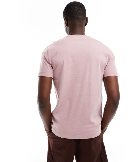 Abercrombie & Fitch Pink Elevated Icon Logo Classic Fit T-shirt for men