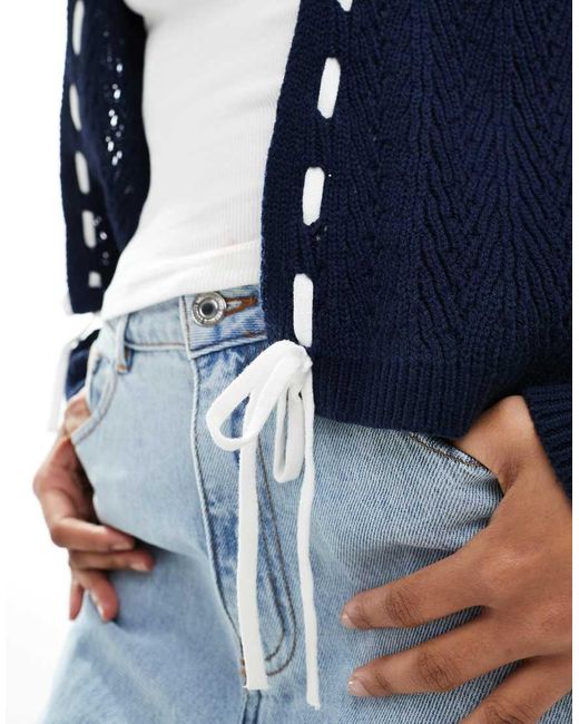 Hollister Blue Relaxed Open Cardigan