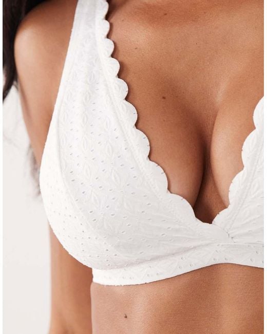 Peek & Beau White Plunge Bikini Top