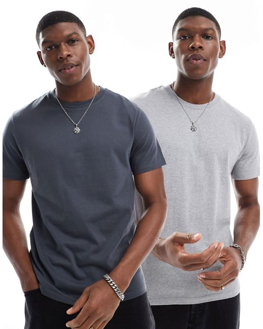 ASOS – essential – 2er-pack t-shirts in Blue für Herren