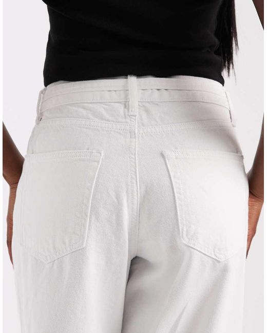 ONLY White Gianna Mid Waist Straight Leg Jeans