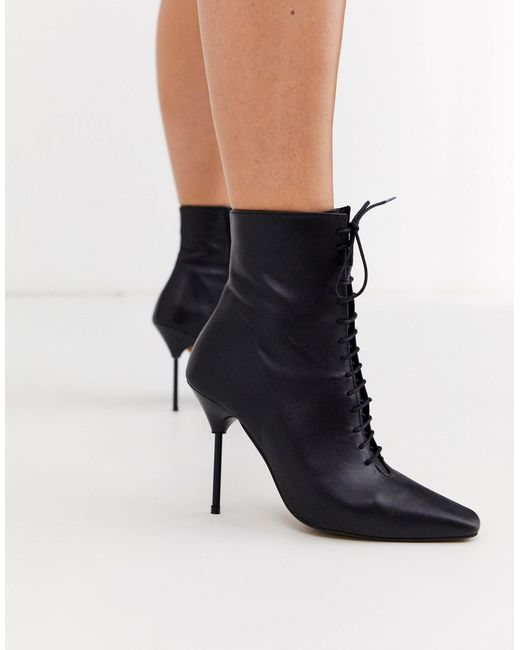 lace up heeled boots