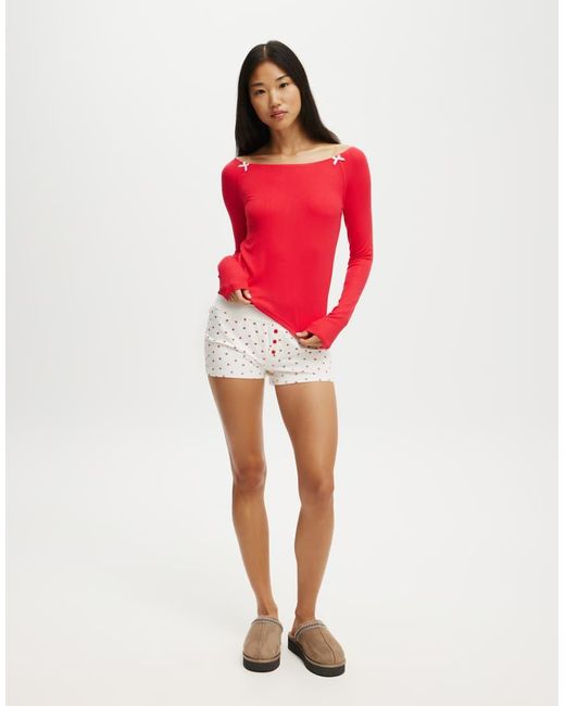 Cotton On Red Peached Jersey Boyshort