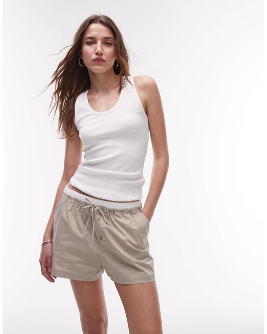 Mango White – seersucker-pyjamashorts