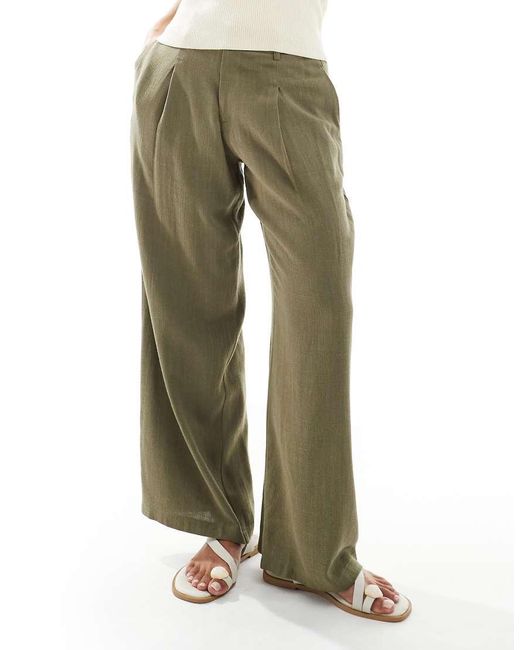 Miss Selfridge Metallic Linen Blend Tailored Wide Leg Trousers