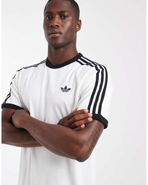 Adidas Originals White Three Stripe T-Shirt