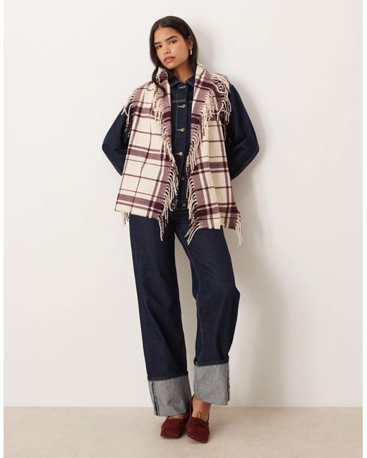 ASOS Blue Scarf With Side Fringing