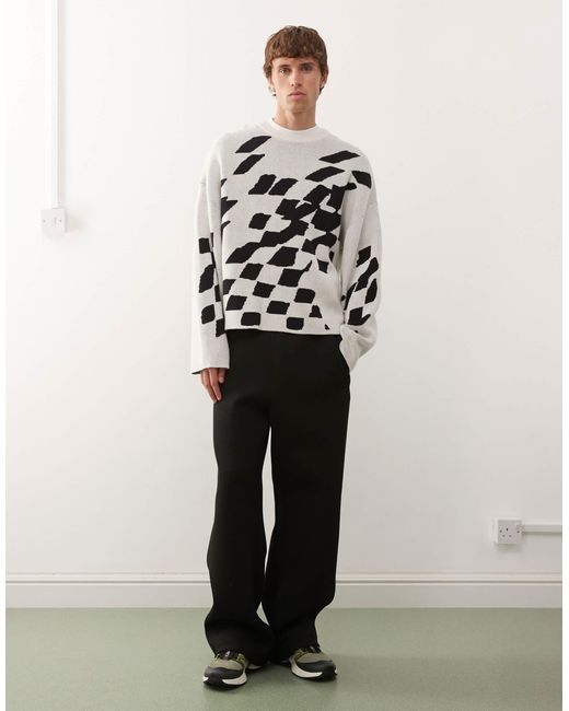 Weekday White Jumper With Broken Graphic for men