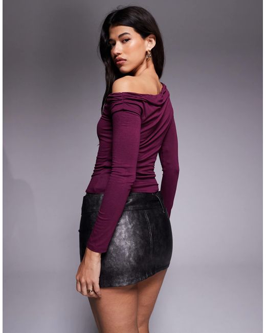 AFRM Purple Barry Asymmetric Mesh Top