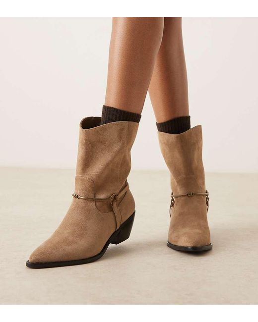 Glamorous Natural Western Low Ankle Boots