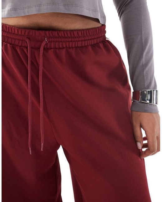 ONLY Red Contrast Panel Wide Leg Trouser
