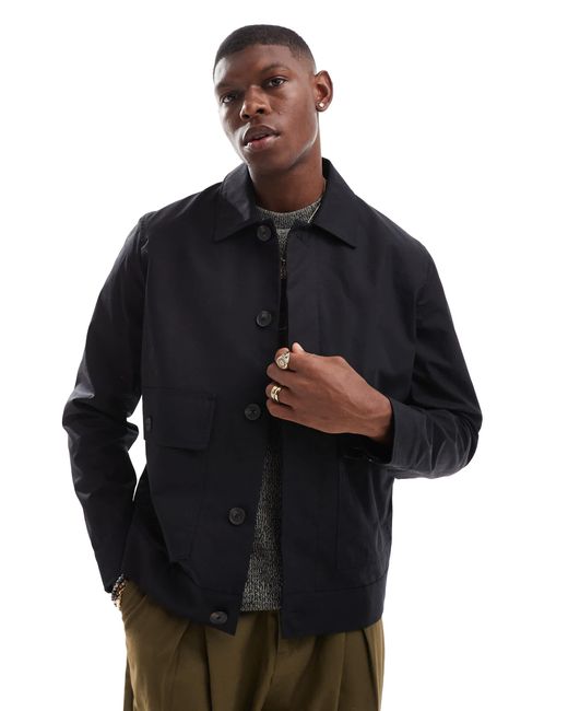 River Island Black Smart Chore Jacket for men