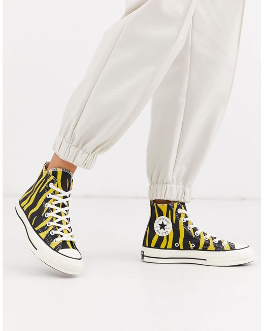 Converse Rubber Chuck 70 Hi Yellow Zebra Print Sneakers | Lyst Canada