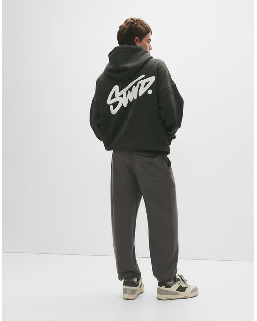 Pull&Bear Green Stwd Tracksuit Bottoms for men