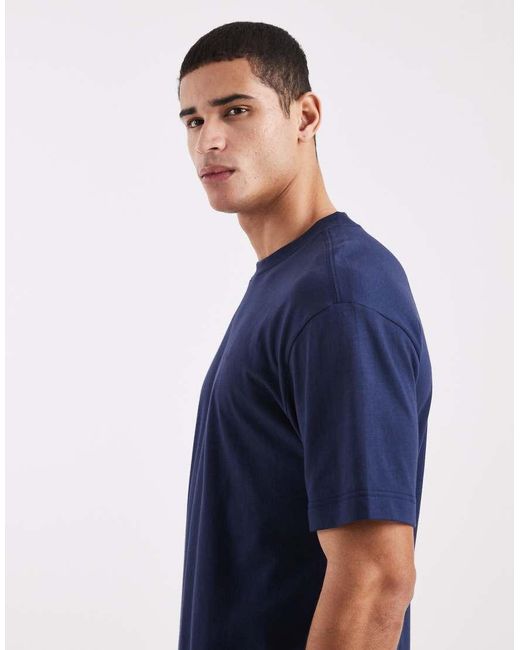 Hollister Blue Boxy Oversized Short Sleeve Logo Cooling T-shirt for men