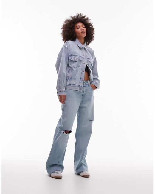 Levi's Blue Embellished 90's Denim Trucker Jacket