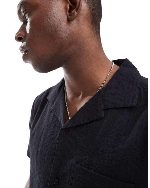 New Look Blue Seersucker Shirt Co-Ord for men