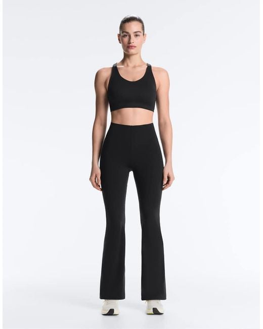 Oysho Black Raise Up Compressive 80cm Flare Trousers