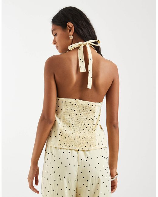 Object White Woven Halter Neck Top