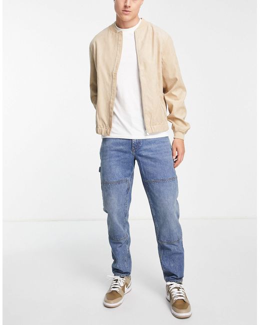 ASOS Tapered Leg Carpenter Jeans in Blue for Men Lyst