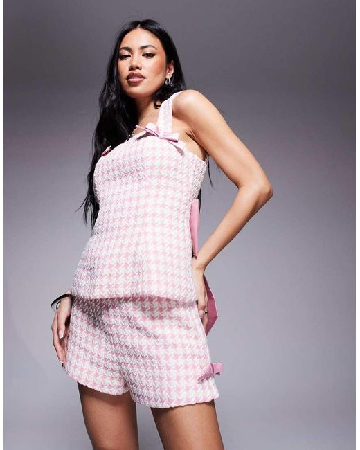 ASOS Pink Co-Ord Boucle Mini Short