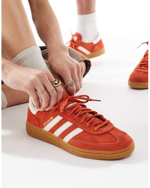 Adidas Originals Orange Handball Spezial Gum Sole Trainers